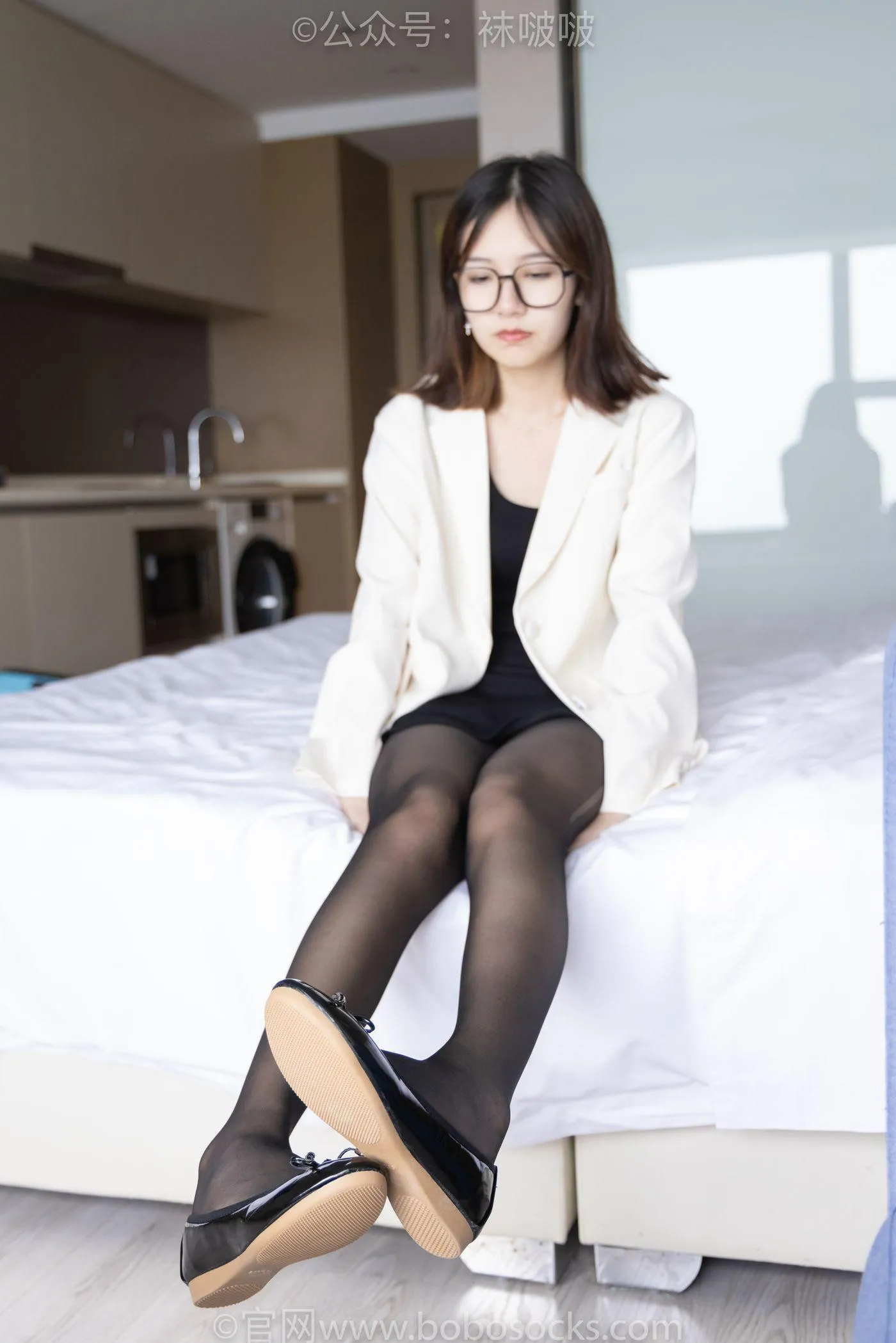 [BoBoSocks袜啵啵]NO.032 小甜豆-平底鞋、黑丝 [144P]插图9